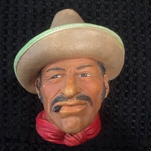 Vintage Bossons Chalkware Head Mexican Cowboy